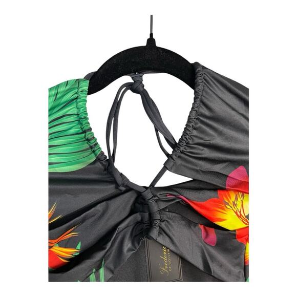 NWT Fredericks of Hollywood Cabarita CutOut Tropical One‎ Piece Swimsuit M NWT - Picture 4 of 7